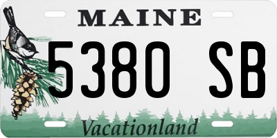 ME license plate 5380SB