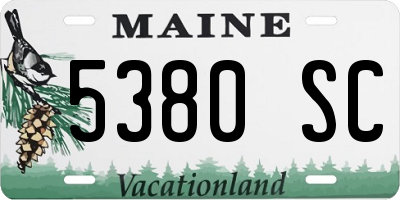 ME license plate 5380SC