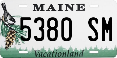 ME license plate 5380SM