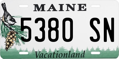 ME license plate 5380SN