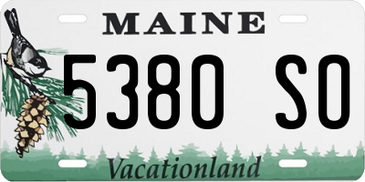 ME license plate 5380SO