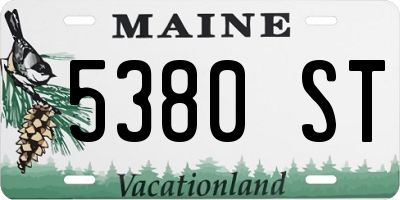 ME license plate 5380ST