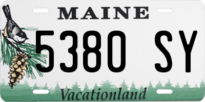 ME license plate 5380SY