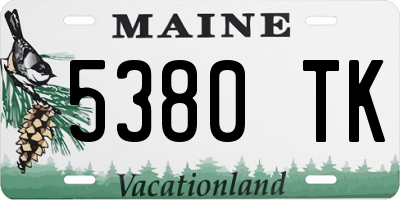 ME license plate 5380TK