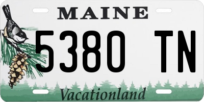 ME license plate 5380TN