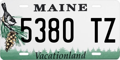 ME license plate 5380TZ