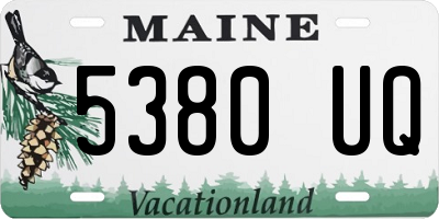 ME license plate 5380UQ