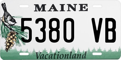 ME license plate 5380VB