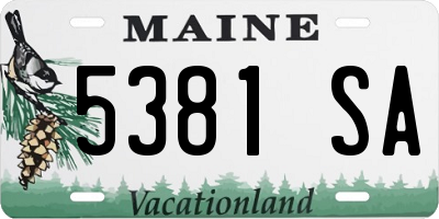 ME license plate 5381SA