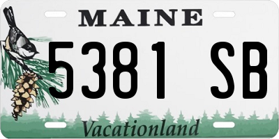 ME license plate 5381SB