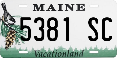 ME license plate 5381SC