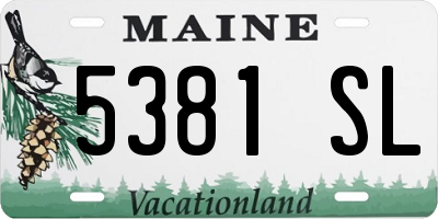 ME license plate 5381SL