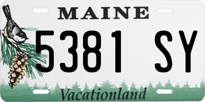 ME license plate 5381SY