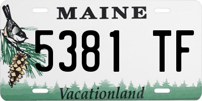 ME license plate 5381TF