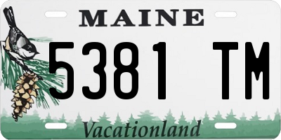 ME license plate 5381TM