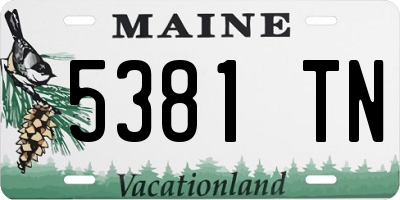 ME license plate 5381TN