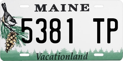 ME license plate 5381TP