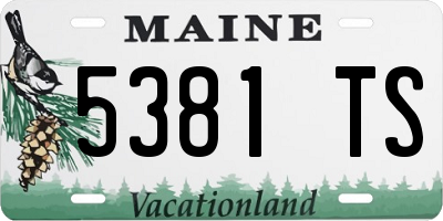 ME license plate 5381TS