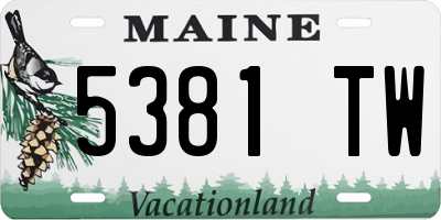 ME license plate 5381TW