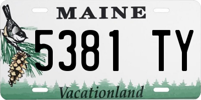 ME license plate 5381TY