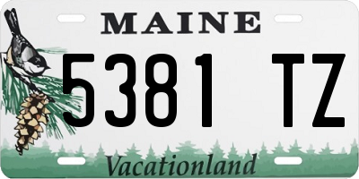 ME license plate 5381TZ