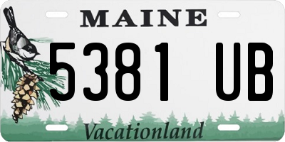 ME license plate 5381UB