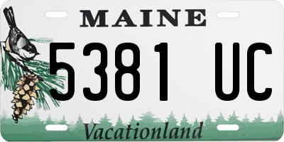ME license plate 5381UC