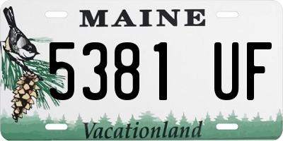 ME license plate 5381UF