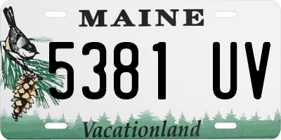 ME license plate 5381UV