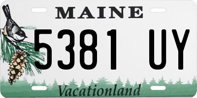 ME license plate 5381UY