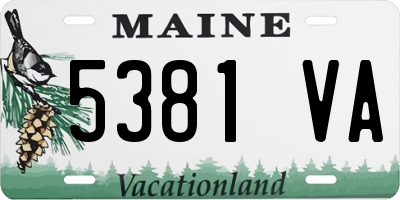 ME license plate 5381VA