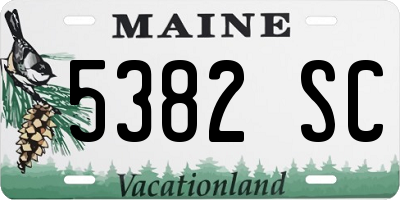 ME license plate 5382SC