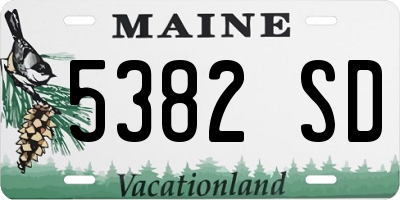 ME license plate 5382SD