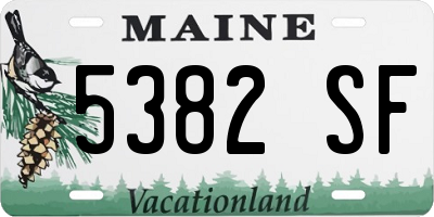 ME license plate 5382SF
