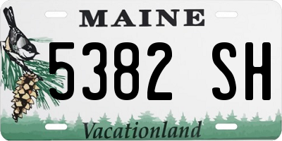 ME license plate 5382SH