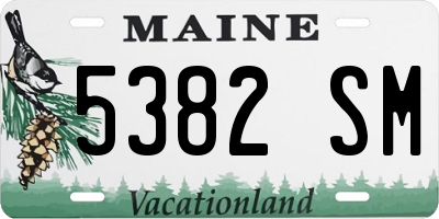 ME license plate 5382SM