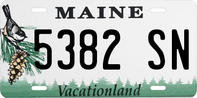 ME license plate 5382SN
