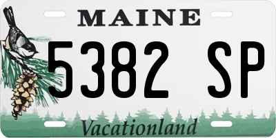 ME license plate 5382SP