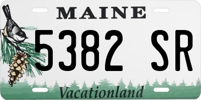 ME license plate 5382SR