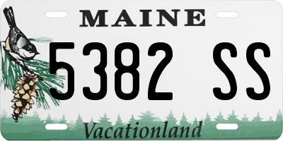 ME license plate 5382SS