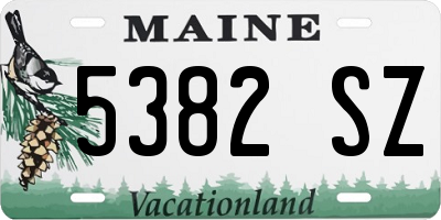 ME license plate 5382SZ