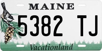 ME license plate 5382TJ