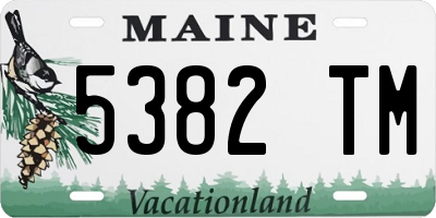 ME license plate 5382TM