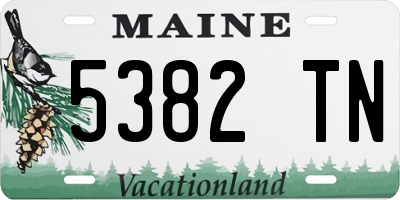 ME license plate 5382TN