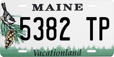 ME license plate 5382TP