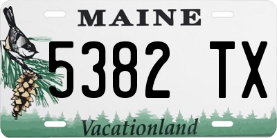 ME license plate 5382TX