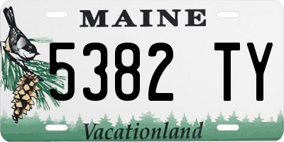 ME license plate 5382TY