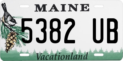 ME license plate 5382UB