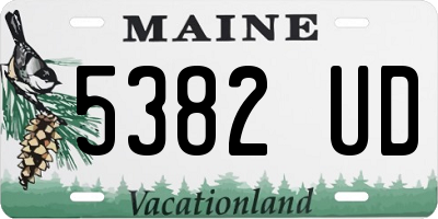 ME license plate 5382UD