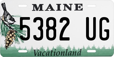 ME license plate 5382UG